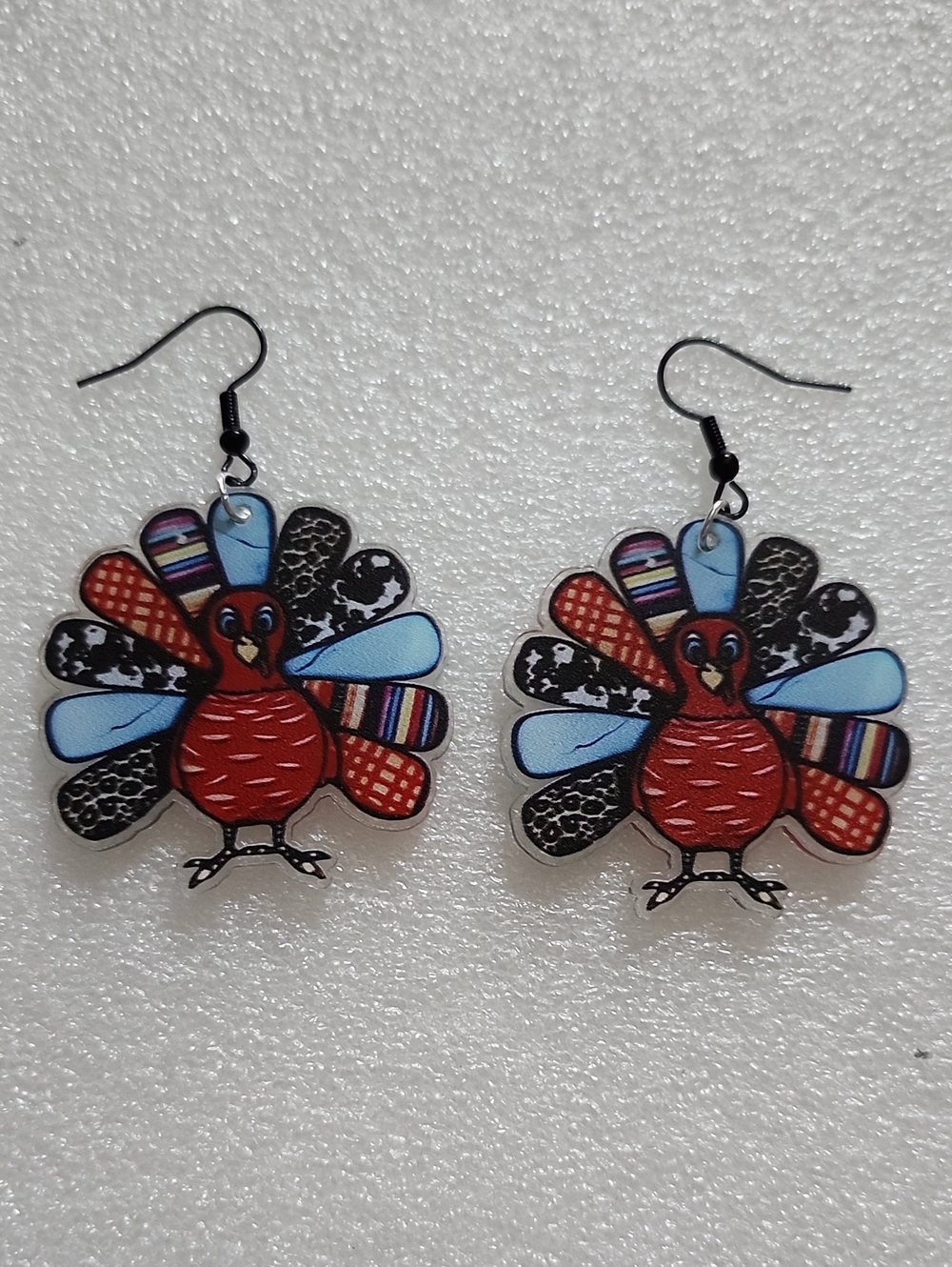 Hand Crafted Red Blue Multicolor Turkey Earrings